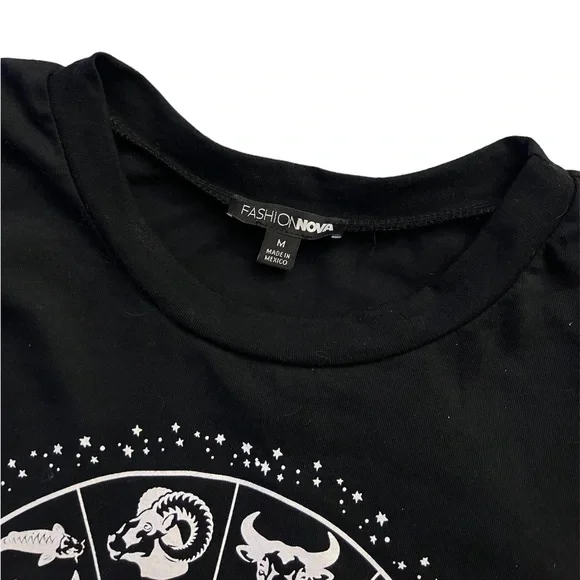 Fashion Nova Astrology Distressed Baby Tee- Medium - Picture 3 of 3